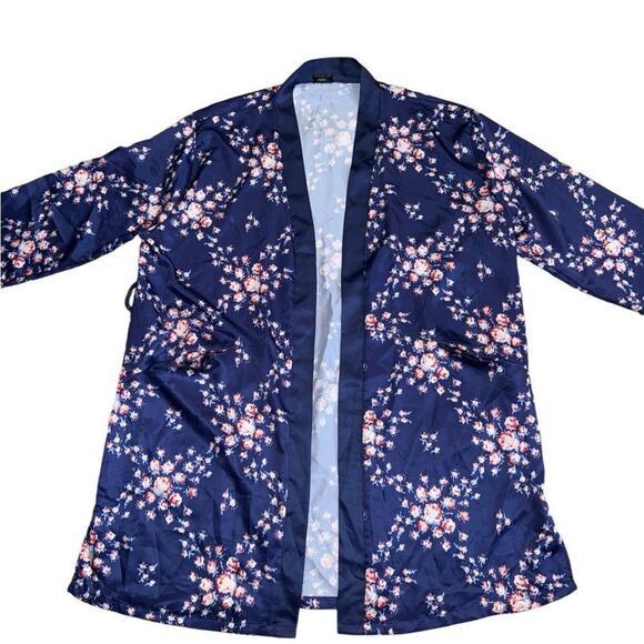 Morgan Lane x Fab Fit Fun Allie Robe - Navy Floral- Size Large/ X Large - Picture 6 of 9